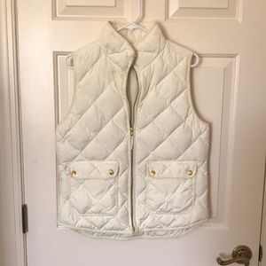 J. Crew Women’s Quilted Cream Vest
